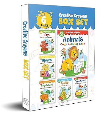 Colouring Books Super Boxset: Pack of 6 Crayon Copy Colour Books for Kids: Creative Crayons Series - A Pack Of 6 Crayon Copy Colour Books